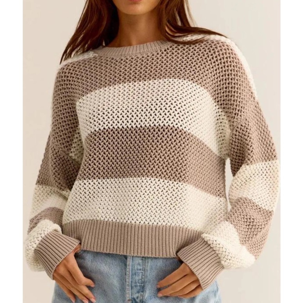 Z SUPPLY BROADBEACH STRIPE CROPPED SWEATER